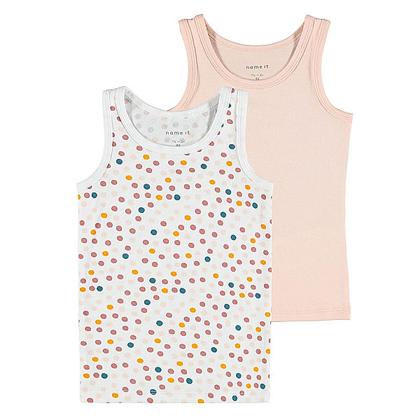 name it Unterhemd NMFTANK – DOTS 2er-Pack in altrosa/weiß