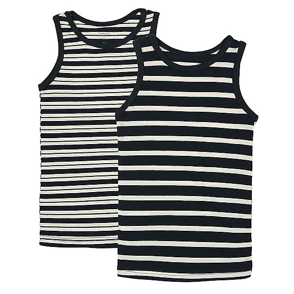 name it Unterhemd NMMTANK STRIPES 2er-Pack in marine/weiss