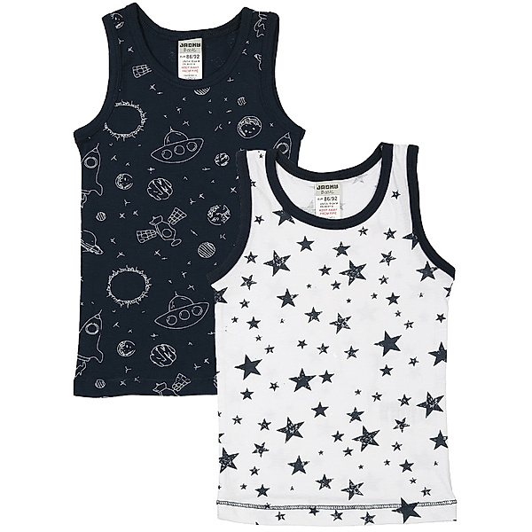 Jacky Unterhemd SPACE & STARS 2er-Pack in marine/weiß