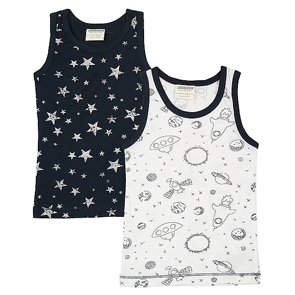 Jacky Unterhemd SPACE & STARS 2er-Pack in weiß/marine
