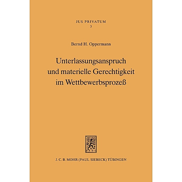 Unterlassungsanspruch und materielle Gerechtigkeit im Wettbewerbsprozeß, Bernd H. Oppermann