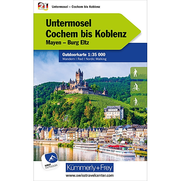 Untermosel Cochem bis Koblenz Nr. 21 Outdoorkarte Deutschland 1:35 000