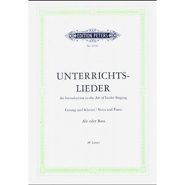 Unterrichtslieder, Gesang u. Klavier (Losse), für tiefe Stimme