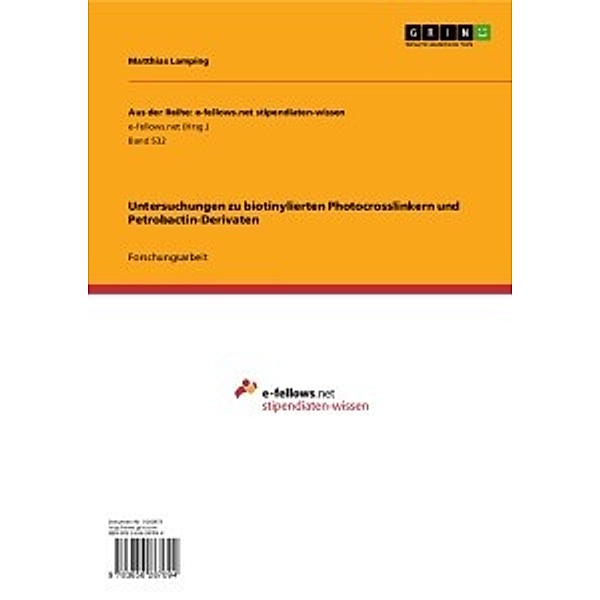 Untersuchungen zu biotinylierten Photocrosslinkern und Petrobactin-Derivaten, Matthias Lamping