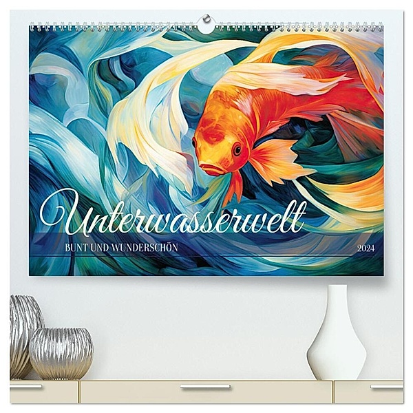 Unterwasserwelt, bunt und wunderschön (hochwertiger Premium Wandkalender 2024 DIN A2 quer), Kunstdruck in Hochglanz, Sabine Löwer