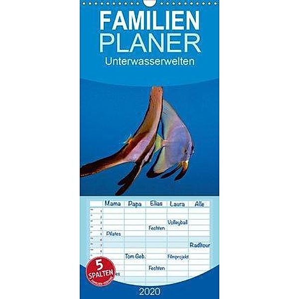 Unterwasserwelten - Familienplaner hoch (Wandkalender 2020 , 21 cm x 45 cm, hoch), Dieter Gödecker
