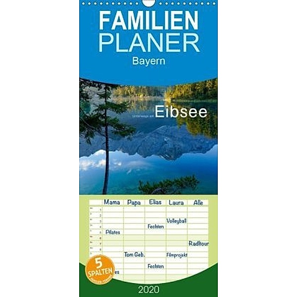 Unterwegs am Eibsee - Familienplaner hoch (Wandkalender 2020 , 21 cm x 45 cm, hoch), Norbert Maier