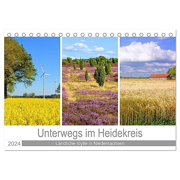 Unterwegs im Heidekreis (Tischkalender 2024 DIN A5 quer), CALVENDO Monatskalender, Gisela Scheffbuch