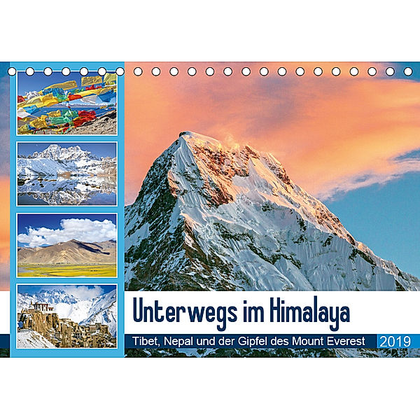 Unterwegs im Himalaya: Tibet, Nepal und der Gipfel des Mount Everest (Tischkalender 2019 DIN A5 quer), Calvendo