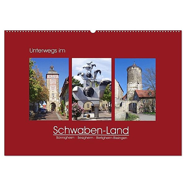 Unterwegs im Schwaben-Land (Wandkalender 2025 DIN A2 quer), CALVENDO Monatskalender, Calvendo, Angelika keller