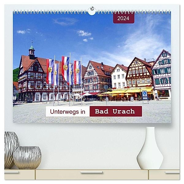 Unterwegs in Bad Urach (hochwertiger Premium Wandkalender 2024 DIN A2 quer), Kunstdruck in Hochglanz, Angelika keller