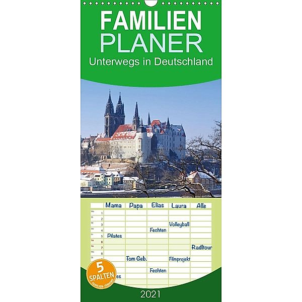 Unterwegs in Deutschland - Familienplaner hoch (Wandkalender 2021 , 21 cm x 45 cm, hoch), LianeM