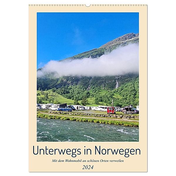 Unterwegs in Norwegen - Mit dem Wohnmobil an schönen Orten verweilen (Wandkalender 2024 DIN A2 hoch), CALVENDO Monatskalender, Beate Bussenius