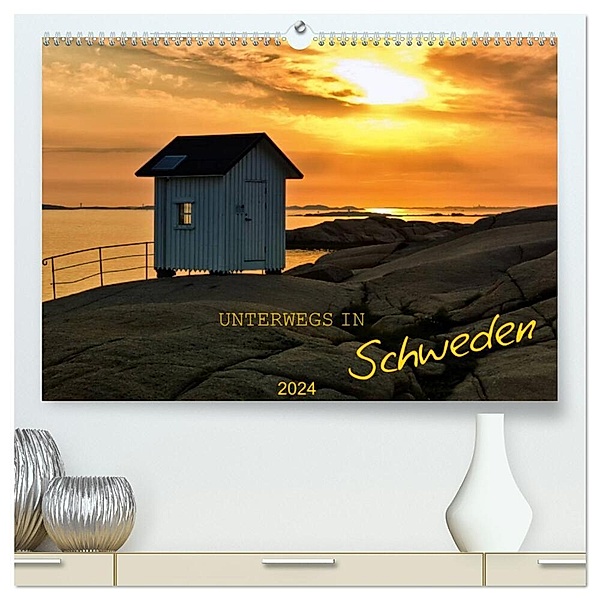 Unterwegs in Schweden (hochwertiger Premium Wandkalender 2024 DIN A2 quer), Kunstdruck in Hochglanz, Manuela Falke
