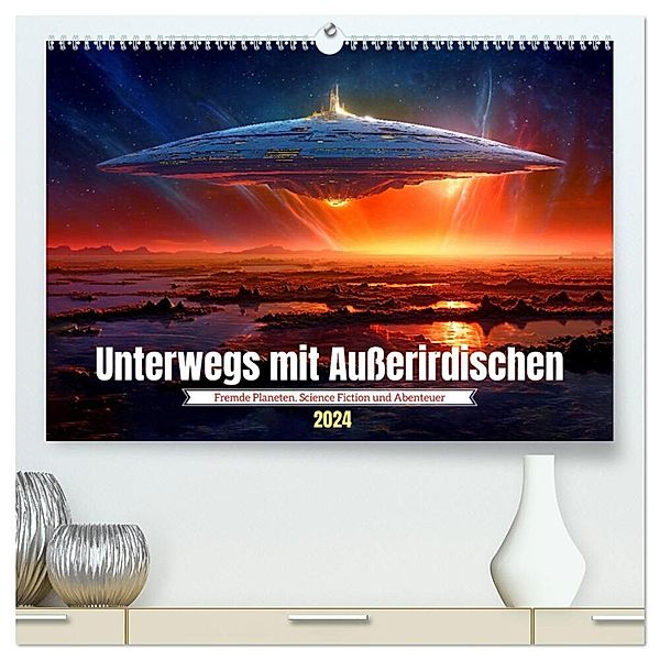 Unterwegs mit Ausserirdischen (hochwertiger Premium Wandkalender 2024 DIN A2 quer), Kunstdruck in Hochglanz, Kerstin Waurick