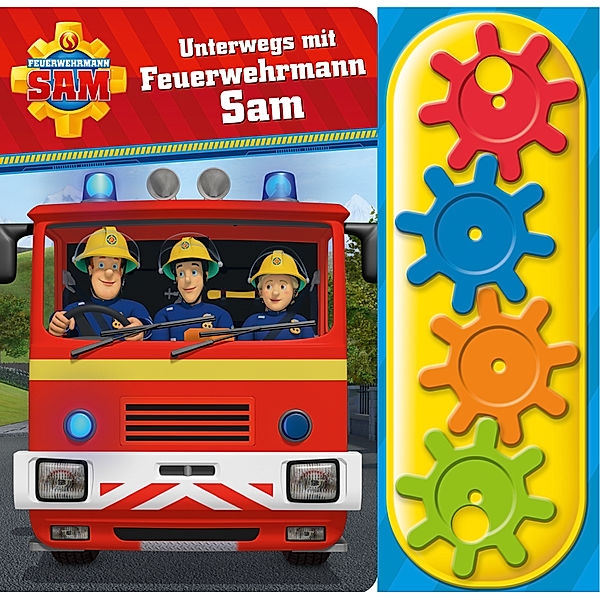 Unterwegs mit Feuerwehrmann Sam, m. 4 Zahnräder