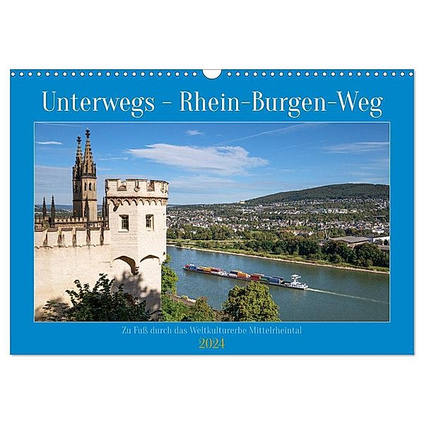 Unterwegs - Rhein-Burgen-Weg (Wandkalender 2024 DIN A3 quer), CALVENDO Monatskalender, Alexander Ludwig