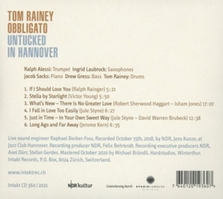 Untucked In Hannover CD von Tom Rainey bei Weltbild.ch bestellen