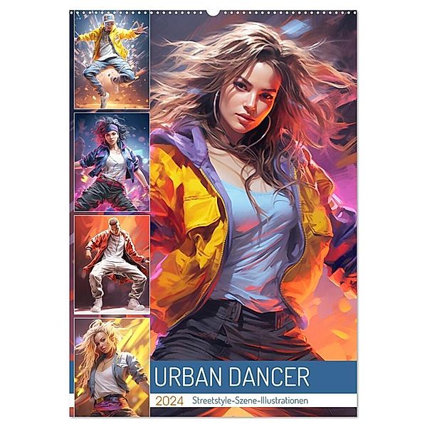 Urban Dancer. Streetstyle-Szene-Illustrationen (Wandkalender 2024 DIN A2 hoch), CALVENDO Monatskalender, Rose Hurley
