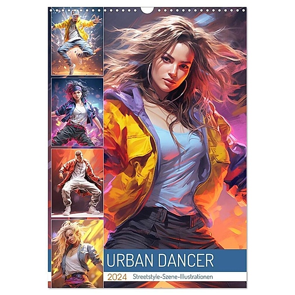 Urban Dancer. Streetstyle-Szene-Illustrationen (Wandkalender 2024 DIN A3 hoch), CALVENDO Monatskalender, Rose Hurley