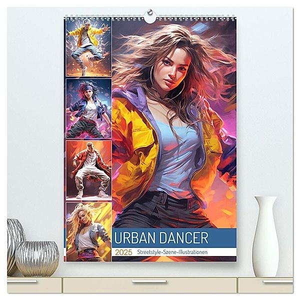 Urban Dancer. Streetstyle-Szene-Illustrationen (hochwertiger Premium Wandkalender 2025 DIN A2 hoch), Kunstdruck in Hochglanz, Calvendo, Rose Hurley