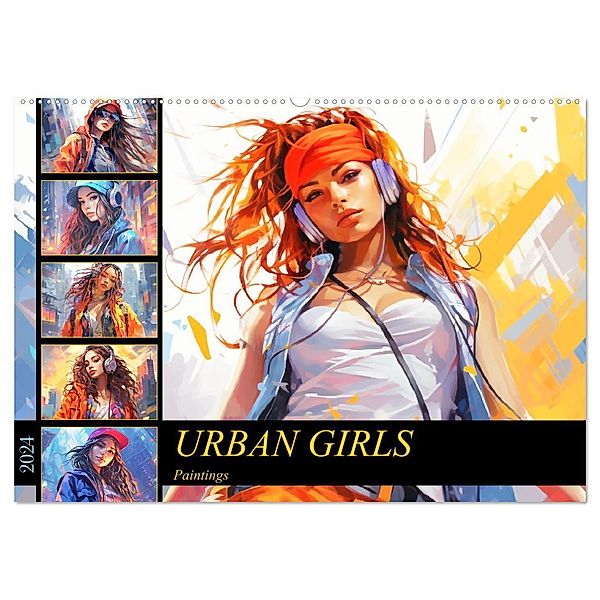 Urban Girls. Paintings (Wandkalender 2024 DIN A2 quer), CALVENDO Monatskalender, Rose Hurley