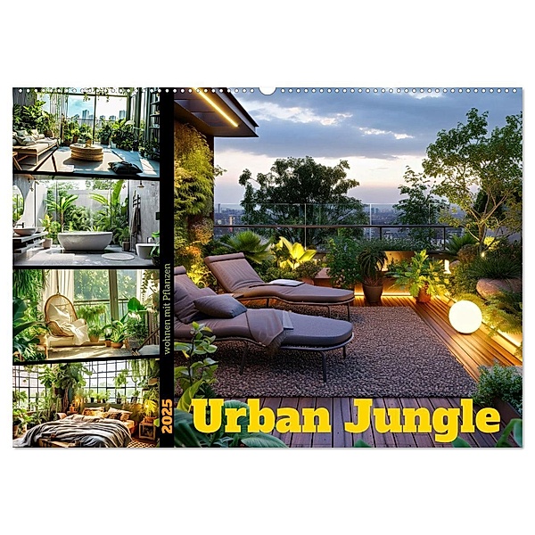 Urban Jungle - wohnen mit Pflanzen (Wandkalender 2025 DIN A2 quer), CALVENDO Monatskalender, Calvendo, Susan Michel
