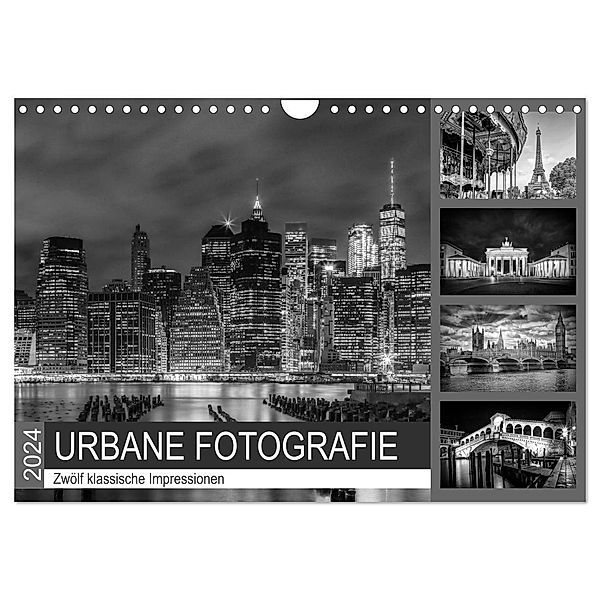 URBANE FOTOGRAFIE Zwölf klassische Impressionen (Wandkalender 2024 DIN A4 quer), CALVENDO Monatskalender, Melanie Viola