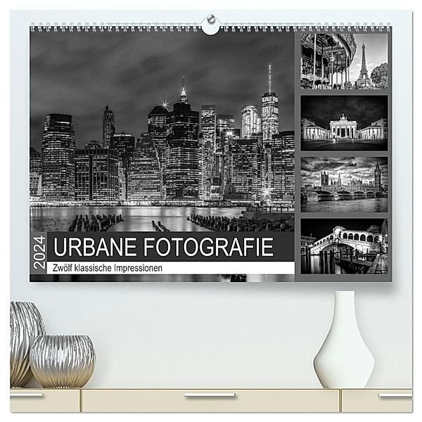 URBANE FOTOGRAFIE Zwölf klassische Impressionen (hochwertiger Premium Wandkalender 2024 DIN A2 quer), Kunstdruck in Hochglanz, Melanie Viola