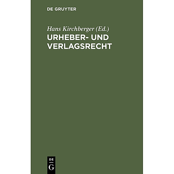 Urheber- und Verlagsrecht