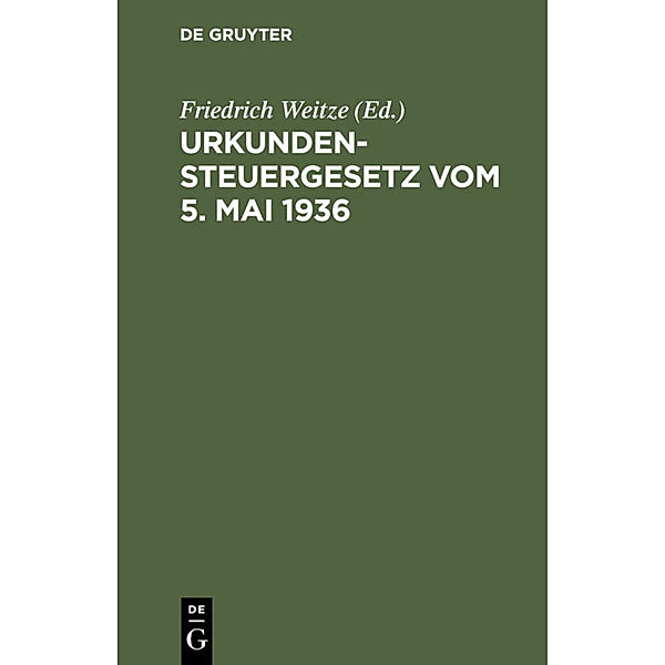 Urkundensteuergesetz vom 5. Mai 1936