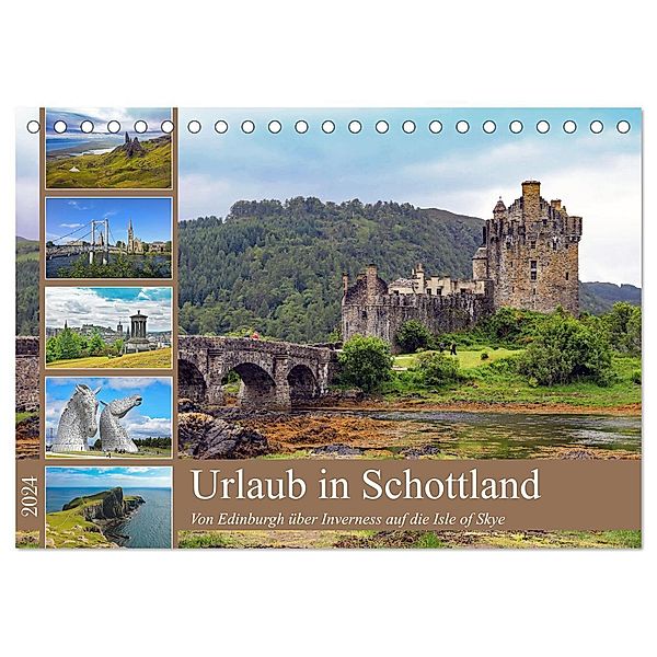 Urlaub in Schottland (Tischkalender 2024 DIN A5 quer), CALVENDO Monatskalender, Klaus Eppele
