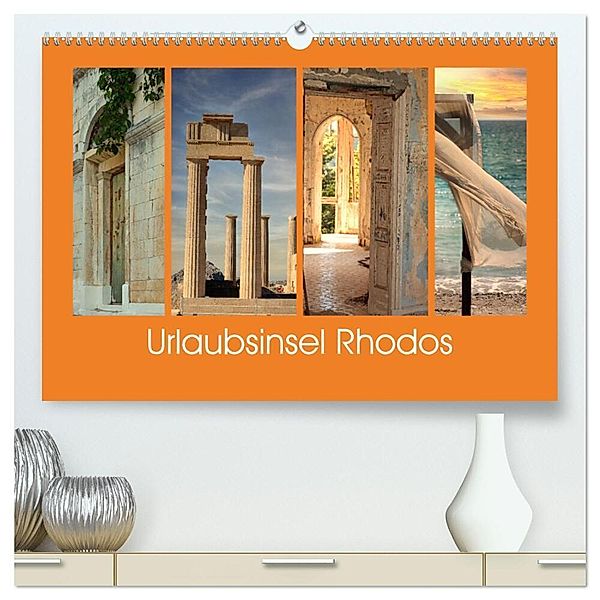 Urlaubsinsel Rhodos (hochwertiger Premium Wandkalender 2024 DIN A2 quer), Kunstdruck in Hochglanz, Sarnade