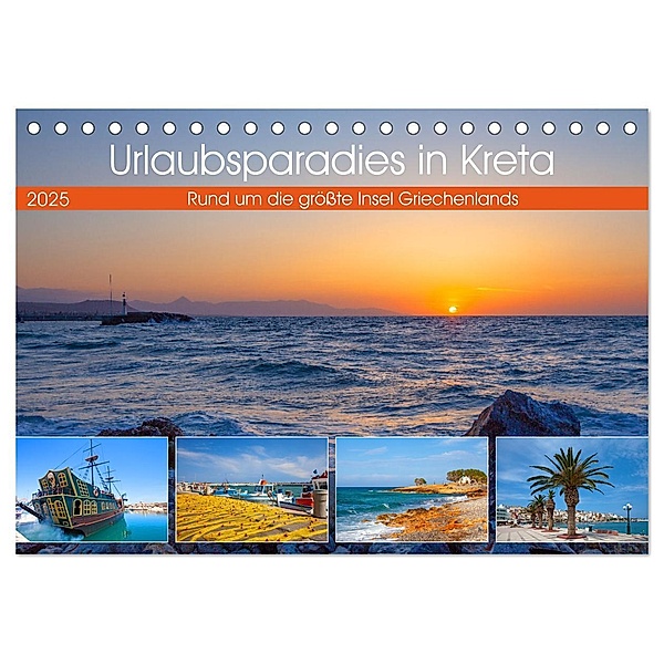 Urlaubsparadies in Kreta (Tischkalender 2025 DIN A5 quer), CALVENDO Monatskalender, Calvendo, Christa Kramer