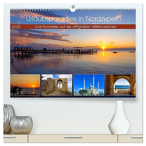 Urlaubsparadies in Nordzypern (hochwertiger Premium Wandkalender 2025 DIN A2 quer), Kunstdruck in Hochglanz, Calvendo, Christa Kramer