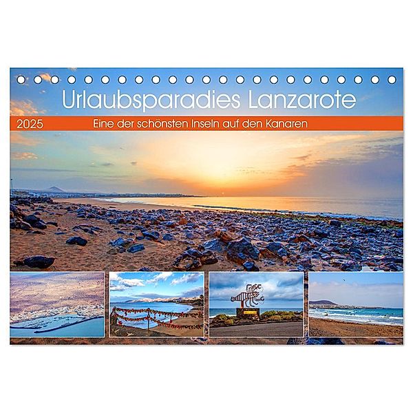 Urlaubsparadies Lanzarote (Tischkalender 2025 DIN A5 quer), CALVENDO Monatskalender, Calvendo, Christa Kramer