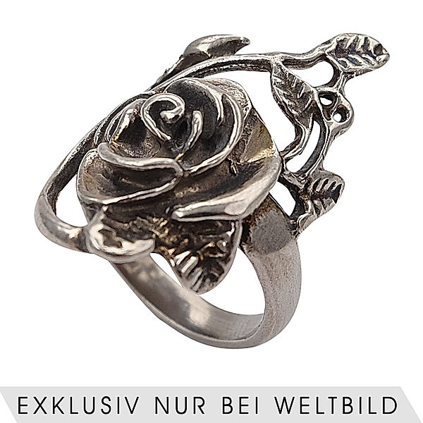 Ursula Christ Ring Rose     Silber 925 antikfarben (Größe: 20 mm)