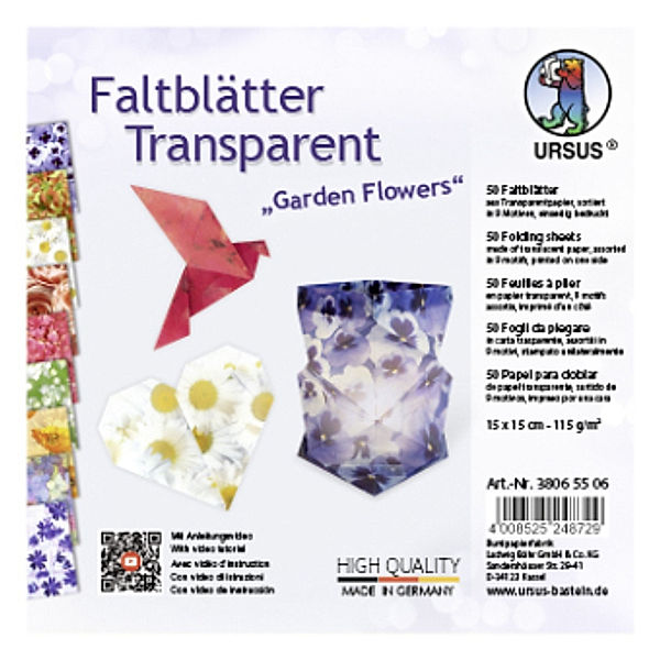 URSUS Faltblätter Transparent Garden Flowers