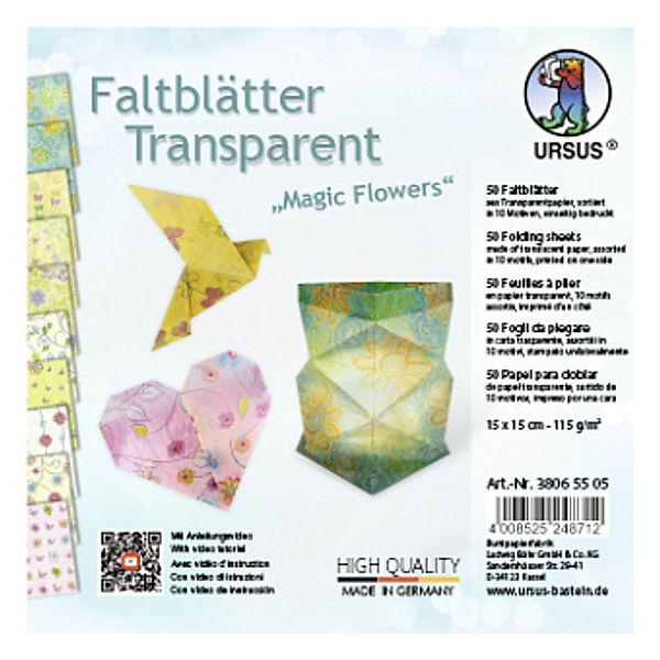 URSUS Faltblätter Transparent Magic Flowers