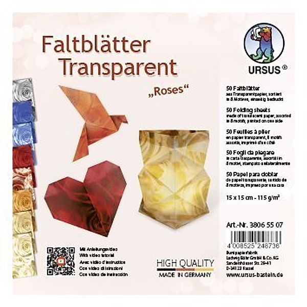 URSUS Faltblätter Transparent Roses