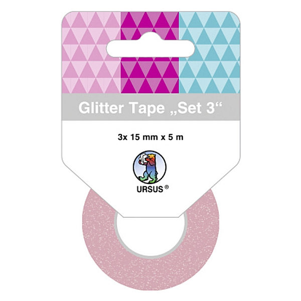 URSUS Glitter Tape 3er-Set, 15 mm x 5 m