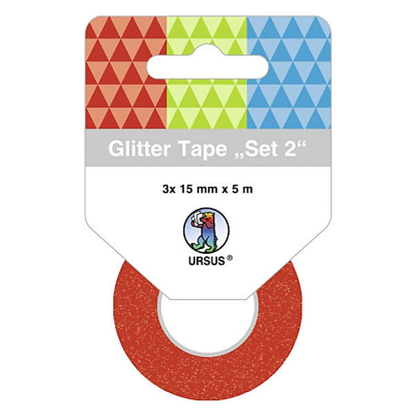 URSUS Glitter Tape 3er-Set, 15 mm x 5 m