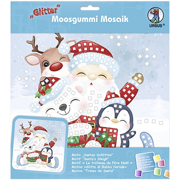 URSUS Moosgummi-Mosaik Glitter - Santas Schlitten