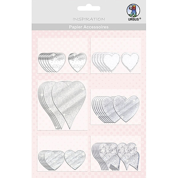 URSUS - URSUS 36 Papier-Accessoires Herzen, silber