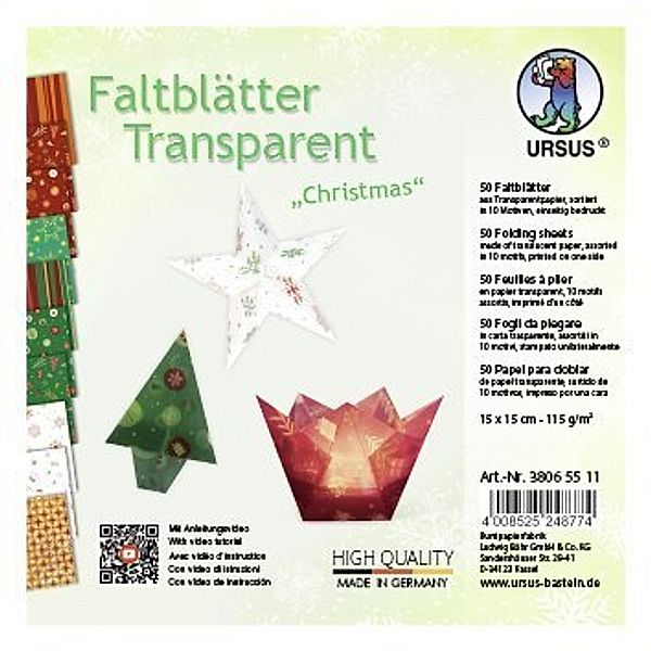 URSUS - URSUS Faltblätter Transparent Christmas