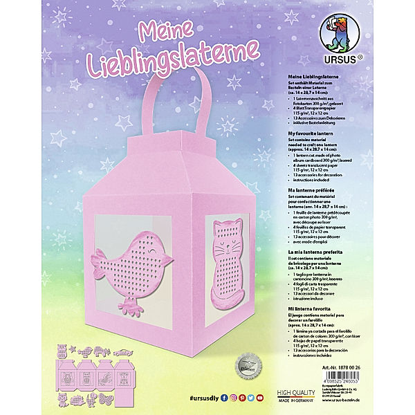 Buntpapierfabrik Ludwig Bähr URSUS - URSUS Meine Lieblingslaterne, pink