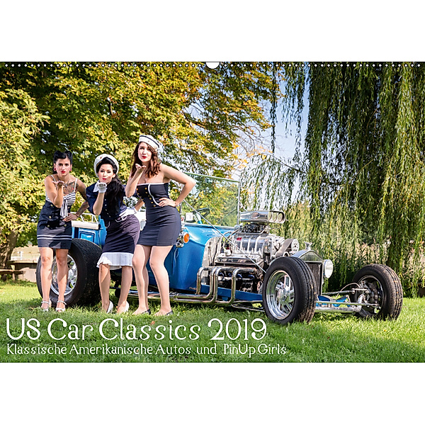 US Car Classics 2019 - Klassische amerikanische Autos und PinUp Girls (Wandkalender 2019 DIN A2 quer), Michael Suhl