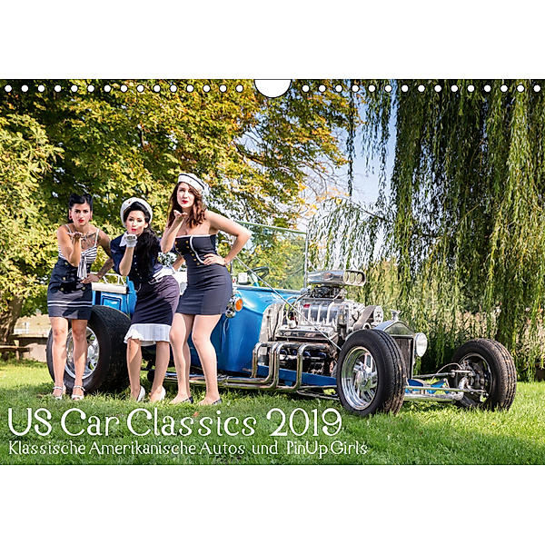 US Car Classics 2019 - Klassische amerikanische Autos und PinUp Girls (Wandkalender 2019 DIN A4 quer), Michael Suhl