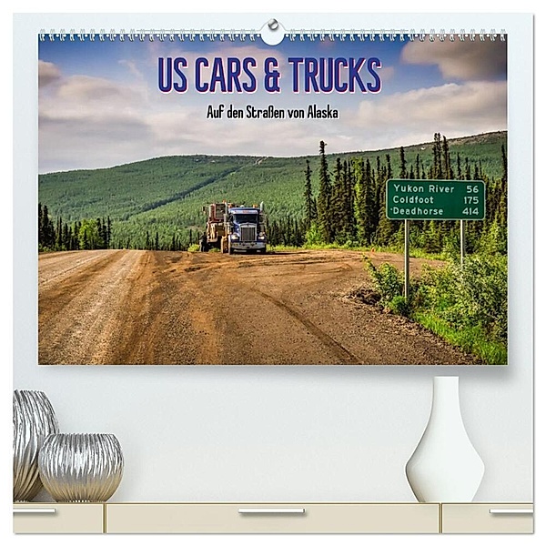 US Cars & Trucks in Alaska / CH-Version (hochwertiger Premium Wandkalender 2024 DIN A2 quer), Kunstdruck in Hochglanz, Marcel Wenk