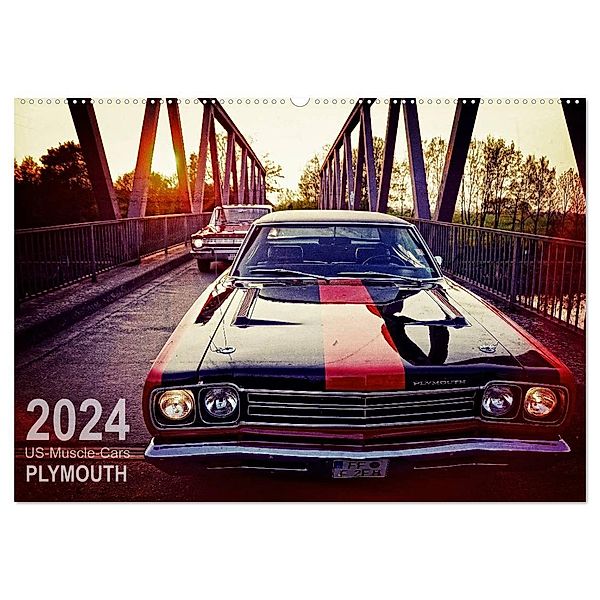 US-Muscle-Cars - Plymouth (Wandkalender 2024 DIN A2 quer), CALVENDO Monatskalender, Reiner Silberstein